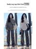 Petite High Waist Gray Wide Leg Cargo Pants for Women - Spring/Summer 145cm Length