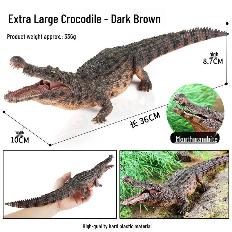 Large Crocodile Wildlife Model Toy: Yangtze Crocodile for Kids' Cognitive Play