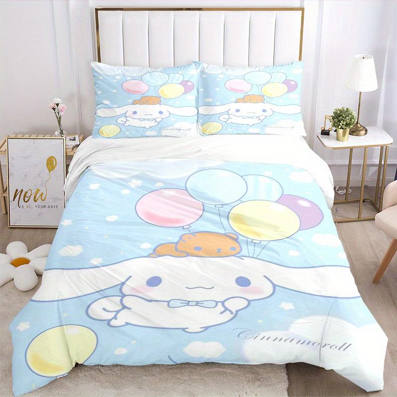 3pcs Balloon Cinnamoroll Idea Print Cover Set Ultra Soft, Breathable, and Comfortable Bedding with Stylish Design for Bedroom and Guest Room Deco