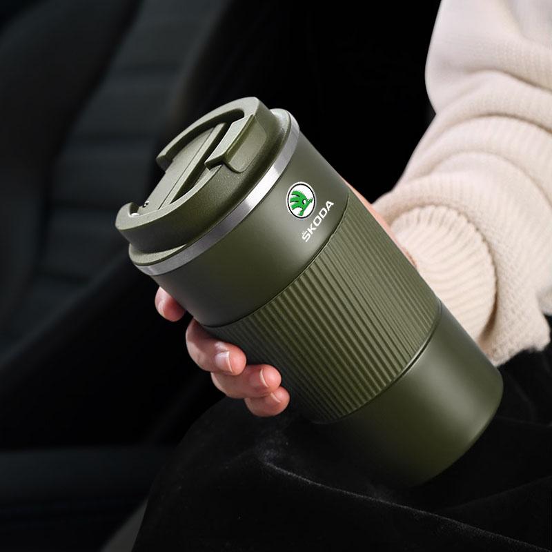 1 Stück Auto Vakuumflaschen Kaffeetasse Reise Tragbare Isolierflaschen Für Skoda Octavia Superb Rapid Kodiaq Karoq Fabia Kamiq Roomster Citigo