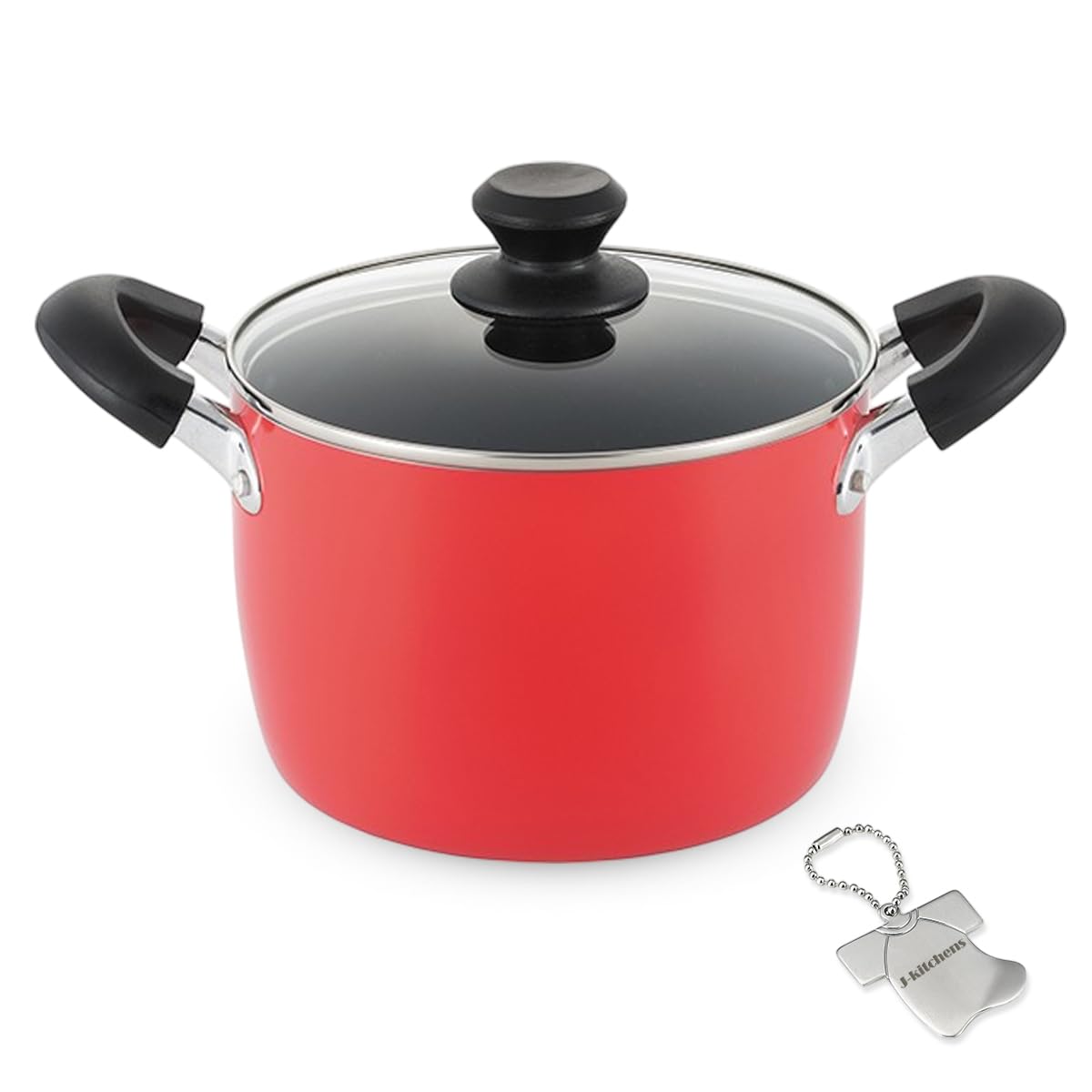 

Stew with Tempered Glass Gas and Induction Gold Marble Fluoropolymer Includes Original Tag J-kitchens Pot, 18cm, Lid, Compatible, Coating,