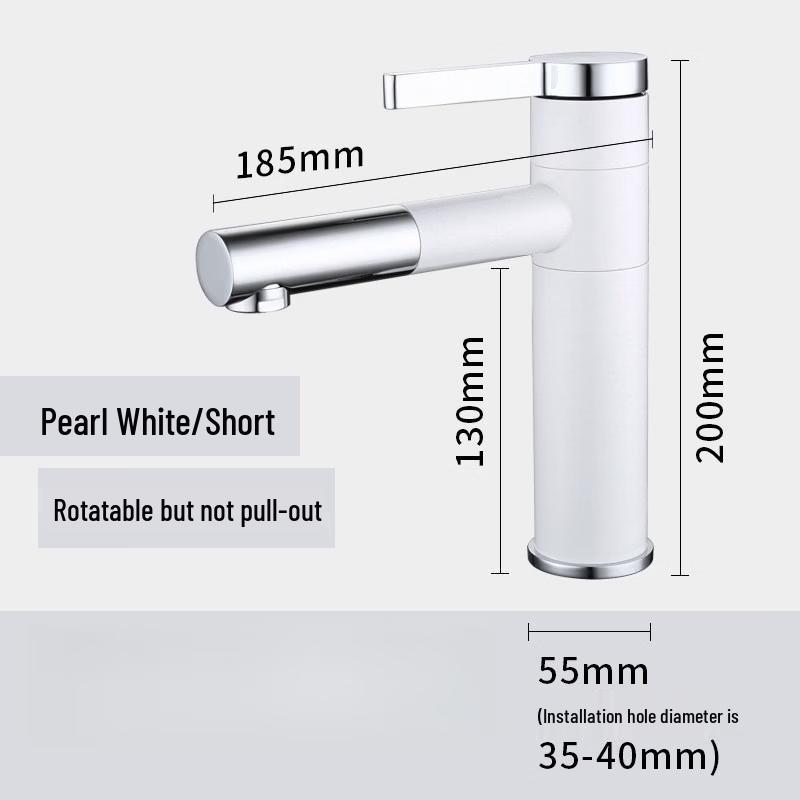 TLXT Белый Вращающийся Смеситель для Раковины в Ванной