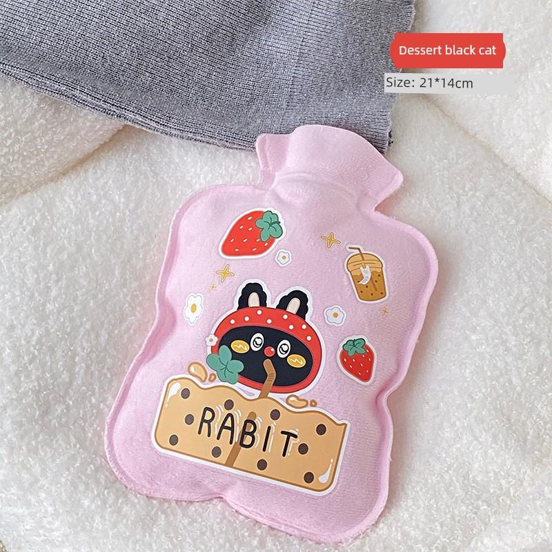 Hot Water Bag Water Injection Bed Warm Hands and Feet Hot Compress Hot-Water Bag Irrigation Thickened Flocking Explosion-Proof Small Size Hand Warmer