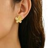 Elegant Versatile Large Camellia 18K Gold-Plated Stainless Steel Flower Stud Earrings for Women