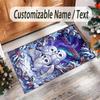 Birds Theme Crystal Velvet Floor Rug Personalized Custom Name Text Warm Carpet Home Decoration