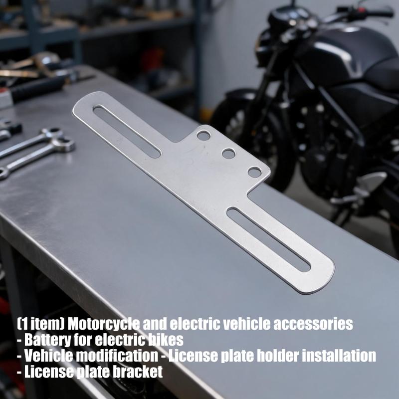 License Plate Mounting Bracket for Motorcycle Rear Plate Replacement, Metal Support Part for Electric Bike, 1 Piece