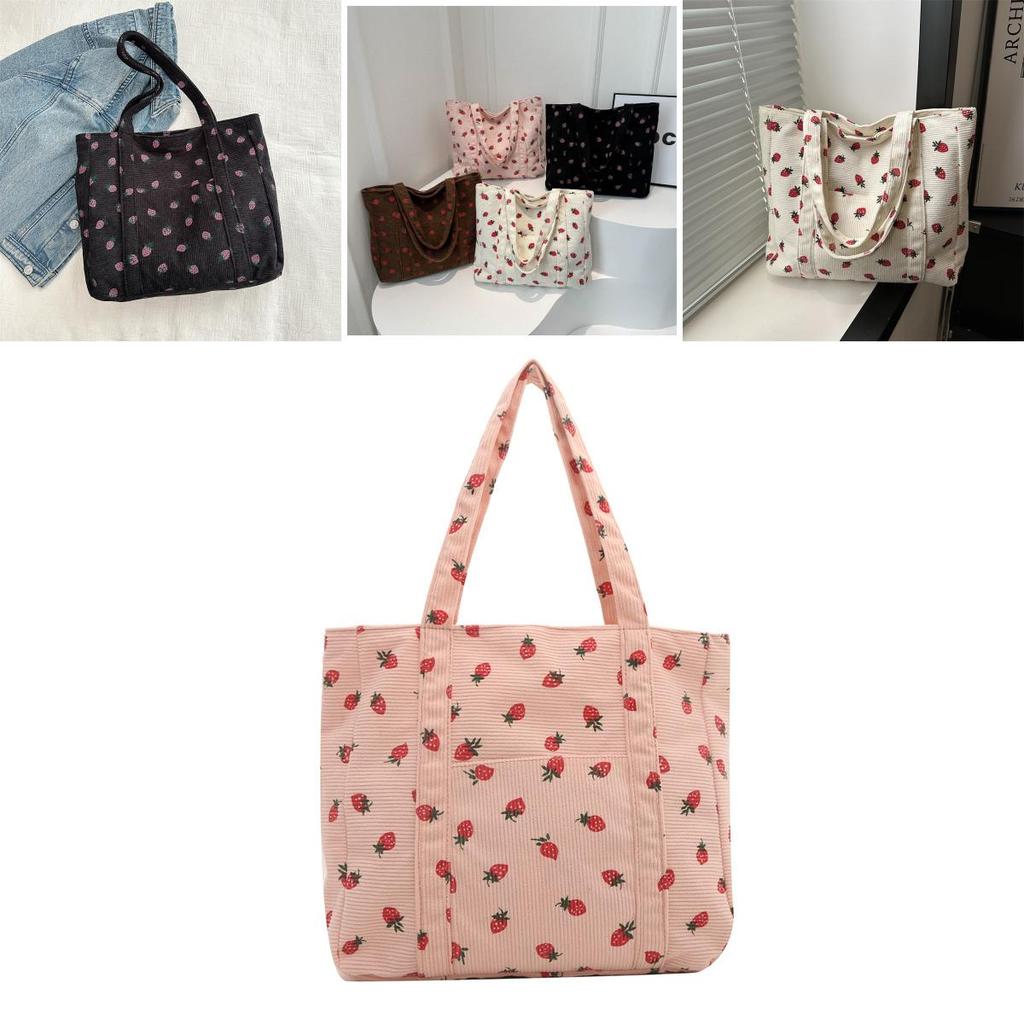 Trendy Street Canvas Tote Bag 2024 Spring New Large Capacity Minimalist Fashion Academy Style Handbag