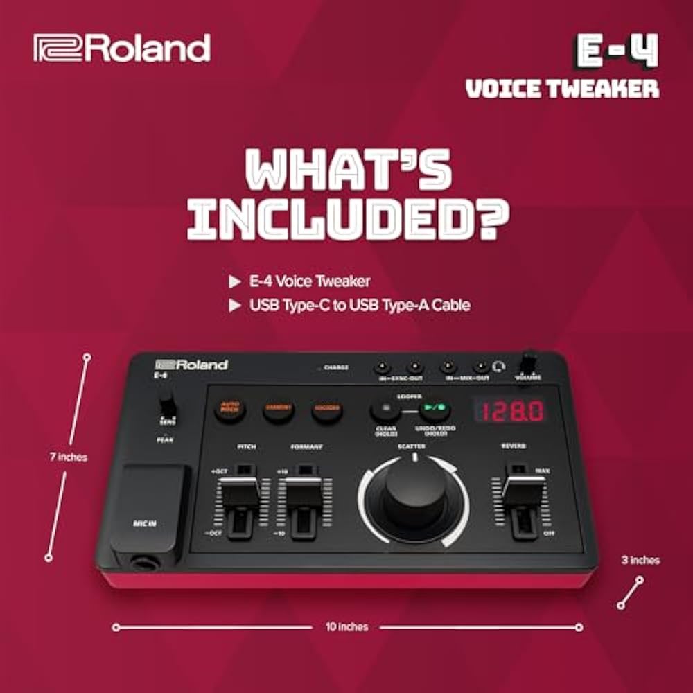 Roland Roland AiraCOMPACT VOICE TWEAKER E-4 Voice Changer, Vocal Effector, River Looper, Auto Pit...