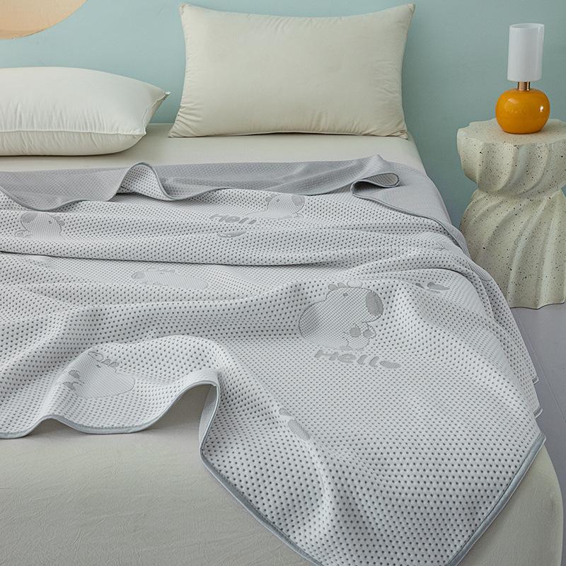 Colorful Summer Lightweight Blanket Cute Jacquard Design Air Conditioner Blanket Washable Skin Friendly Cozy Summer Cooling Blanket For Hot Nights