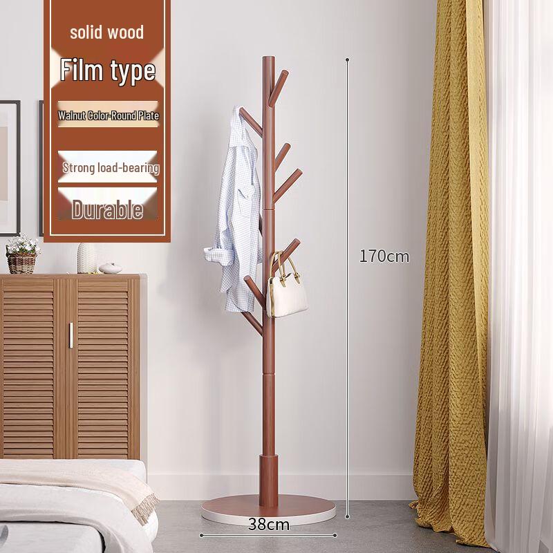 Milin Solid Wood Floor-Standing Coat Rack