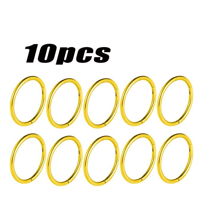 10Pcs Titanium Nose Rings Septum Piercing Clicker Nose Hoops Piercings Hinged Segment Rings Helix Piercing Unisex Body Jewelry