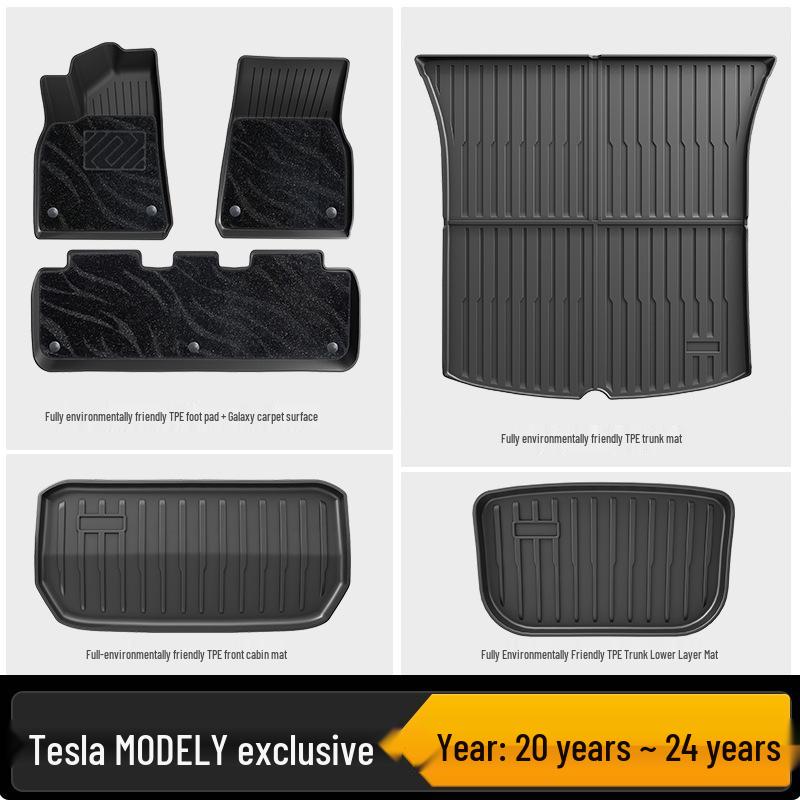 Passt für Tesla Model Y (25-Modell) Rechts- und Linkslenker: Vollständig umschlossene TPE-Fußmatten