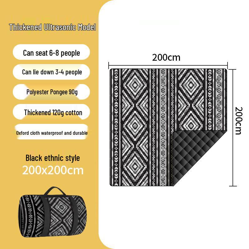 Tapis de pique-nique épaissi à ultrasons: Coussin d'extérieur résistant à l'humidité pour pelouse et camping avec piquets de sol