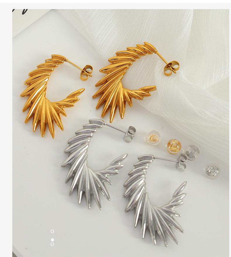 Angel Wings Titanium Steel Stud Earrings – Elegant, Fashionable Jewelry for Women