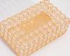 [Queen-b] Tissue Box Holder, Crystal, Round, Stylish, Gold, Interior, Transparent, Sparkling, Luxury, European Style, Perfect for Living Room,