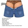 Mens Funny Swim Shorts Men Hairy Booty Shorts Leopard Print Thong Fake Denim Gag Gifts for Birthdays 3D Illusion Beach Trunks Summer Pool Party,