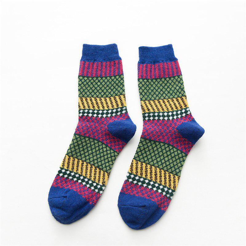 Thicken Women Socks Retro Style Cotton & Woolen Warm Socks Comfortable Soft Yellow Pink Winter Sock