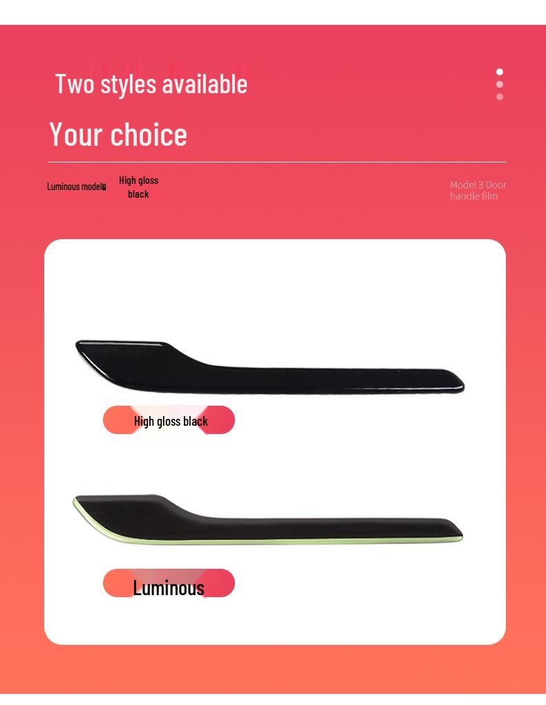 Luminous Anti-Scratch Door Handle Stickers for Tesla Model Y/3