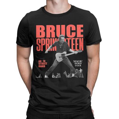 Hombres Mujeres Impresión Gráfica Bruce Springsteen Gira Mundial Camiseta Algodón Puro Camisetas de Rock and Roll Ropa