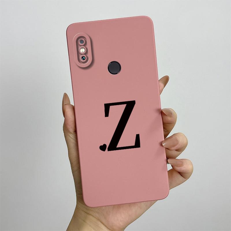 

For Xiaomi Redmi Note 5 Case Redmi Note 5 Pro Cover Luxury Initial Letters Square Phone Case Shockproof Soft Silicone Back Cover Redmi Note 5 Pro