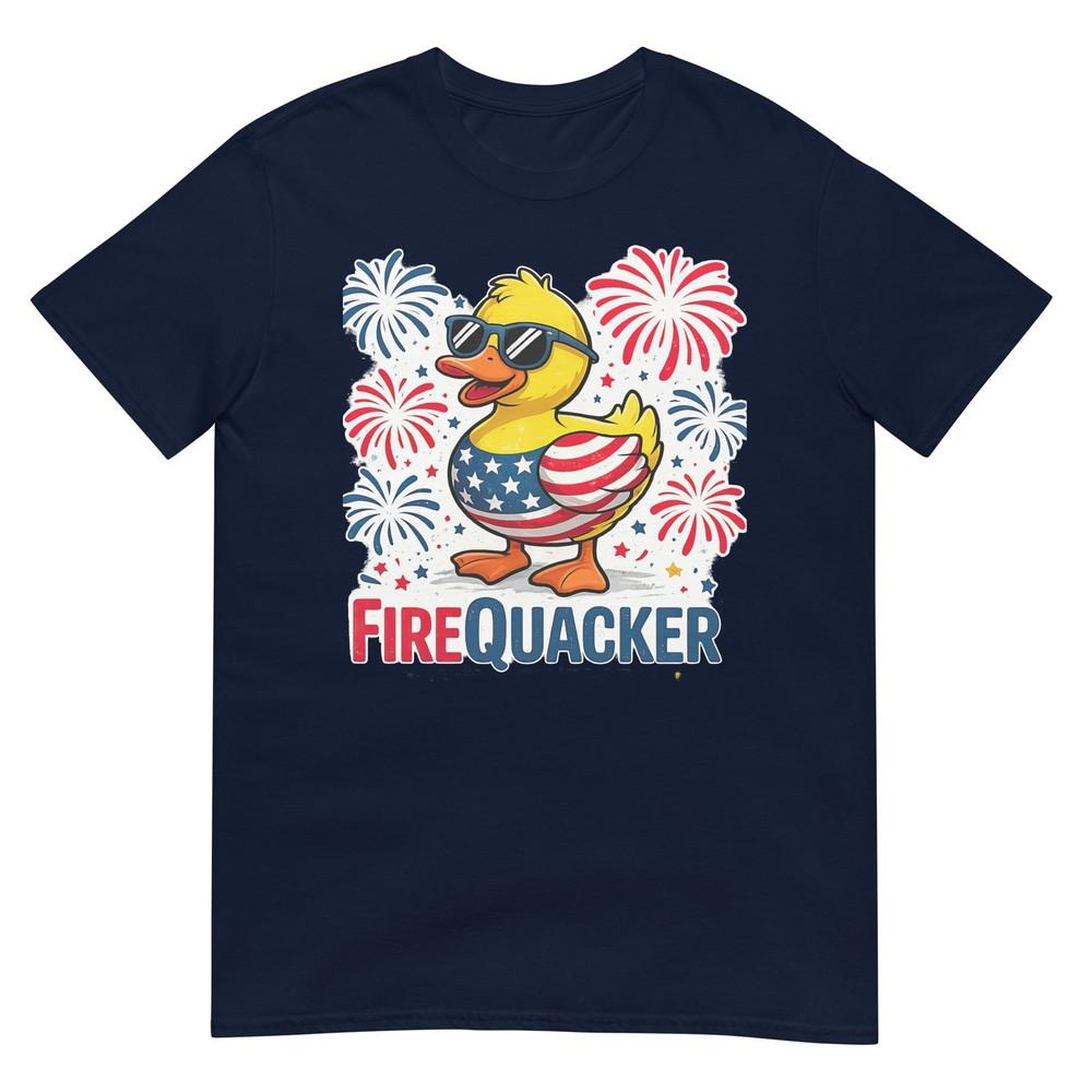 Firequacker Duck Funny 4th Of July Patriotic American Flag Tshirt S