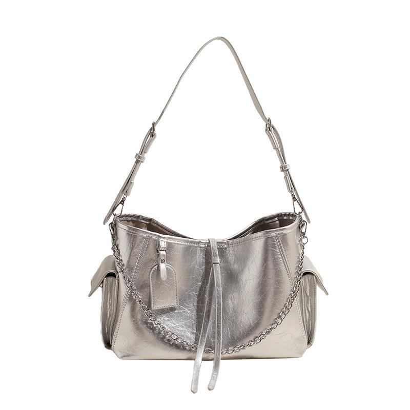 Large capacity feminine travel bag double pocket shoulder bag with chain versatile crossbody bag new fashion