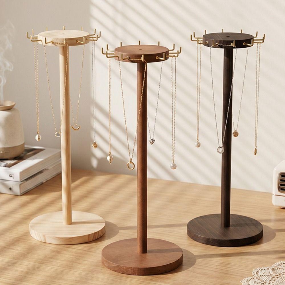 Solid Wood Jewelry Organizer Pendant Bracelets Jewelry Storage Rack Vertical