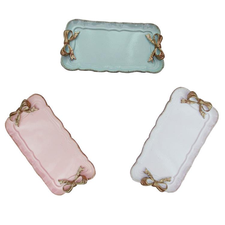 3D Resin Bow Macaron Color Desktop Ornament and Photography Prop Tray