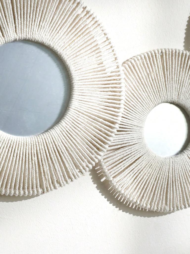 1/2/4pcs Hand Woven Wall Hanging Decorative Mirror Boho Room Decors Aesthetic Home Decoration Tapestry Bedroom Hanging Ornaments