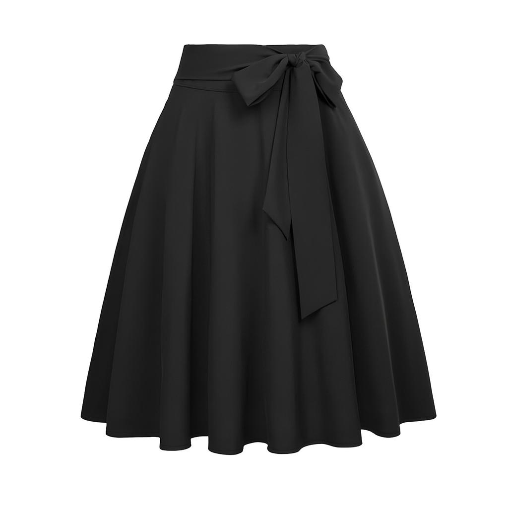 Fustă A-line cu talie înaltă pentru femei, cu buzunare, fustă midi evazată de skater, fustă vintage