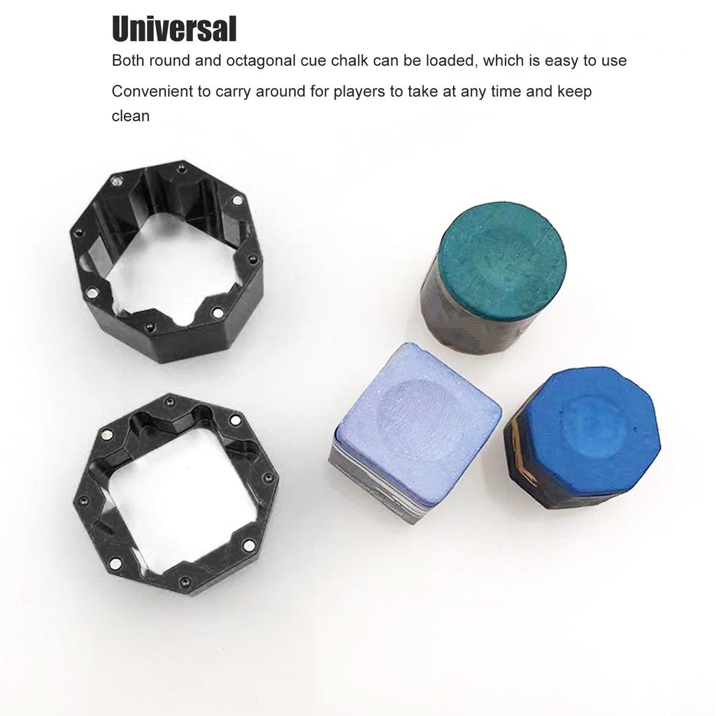 Cue Chalk Box Holder Aluminium Alloy Octagonal Billiard Chalk Case for Billiards Accessory
