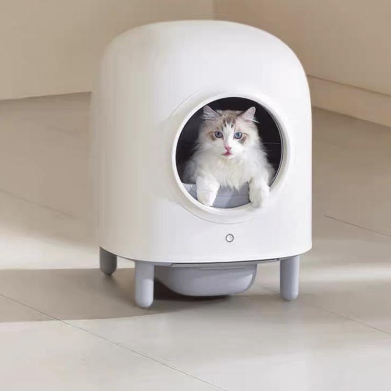 

Automatic Cat Litter Box Large Space Cat Sandbox Fully Enclosed Pet Cats Toilet Deodorization Pets Toilets Product Supplies белый