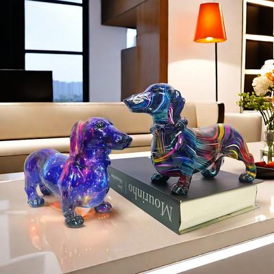 European Modern Creative Colorful Dachshund Dog Ornaments Home Wine Cabinet Office Desktop Decoration Decoration Crafts