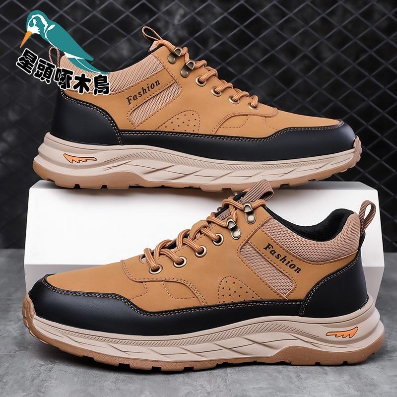 

Мужская спортивная обувь для активного отдыха, обувь для хайкинга, повседневная обувь в корейском стиле, нескользящая обувь из нубука, 100 обувь 44