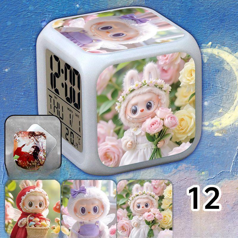 Cute  Electronic Alarm Clock with Seven-color Luminous Night Light Alarm Clock