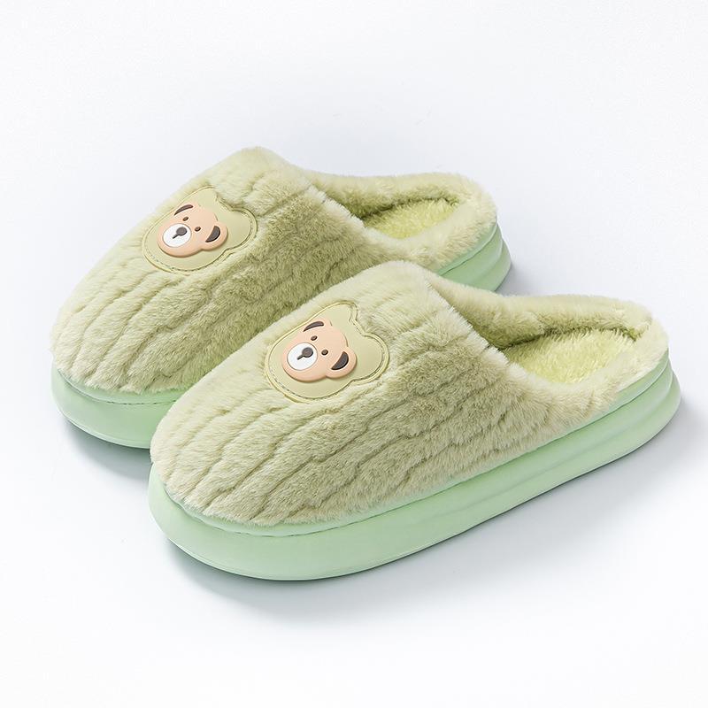 Cotton slippers winter new non-slip thick-soled fluffy slippers thermal shoes indoor home slippers