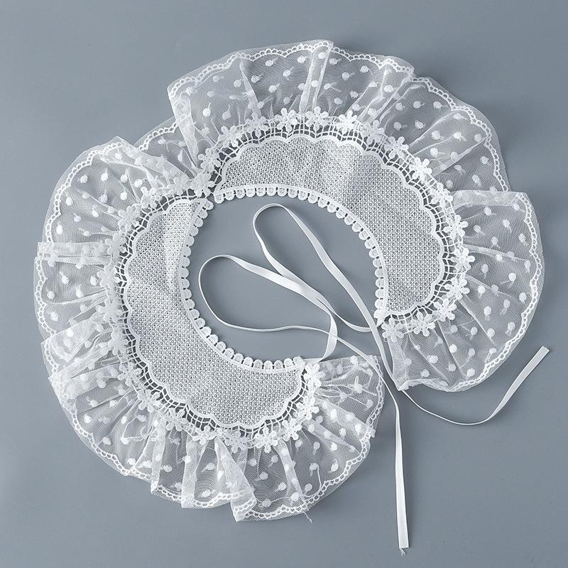 Perfect Match Lace Mesh Fake Collar For Womens Shoulder Wraps Neckwear Tie Sweater Blouse Decoration Elegant Half Shirt Detachable Collar
