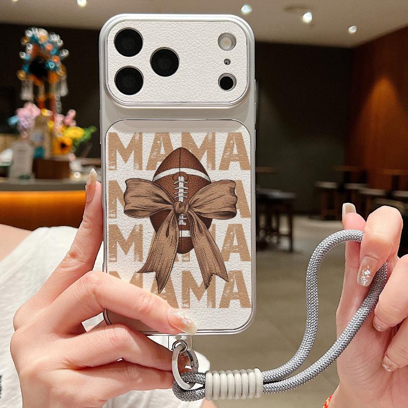 Floral Pattern Leather Lanyard Case For iPhone 18 Pro Max 17 16 15 14 13 Pro Max Luxury Hybrid TPU+PU Anti-skid Soft Phone Cover