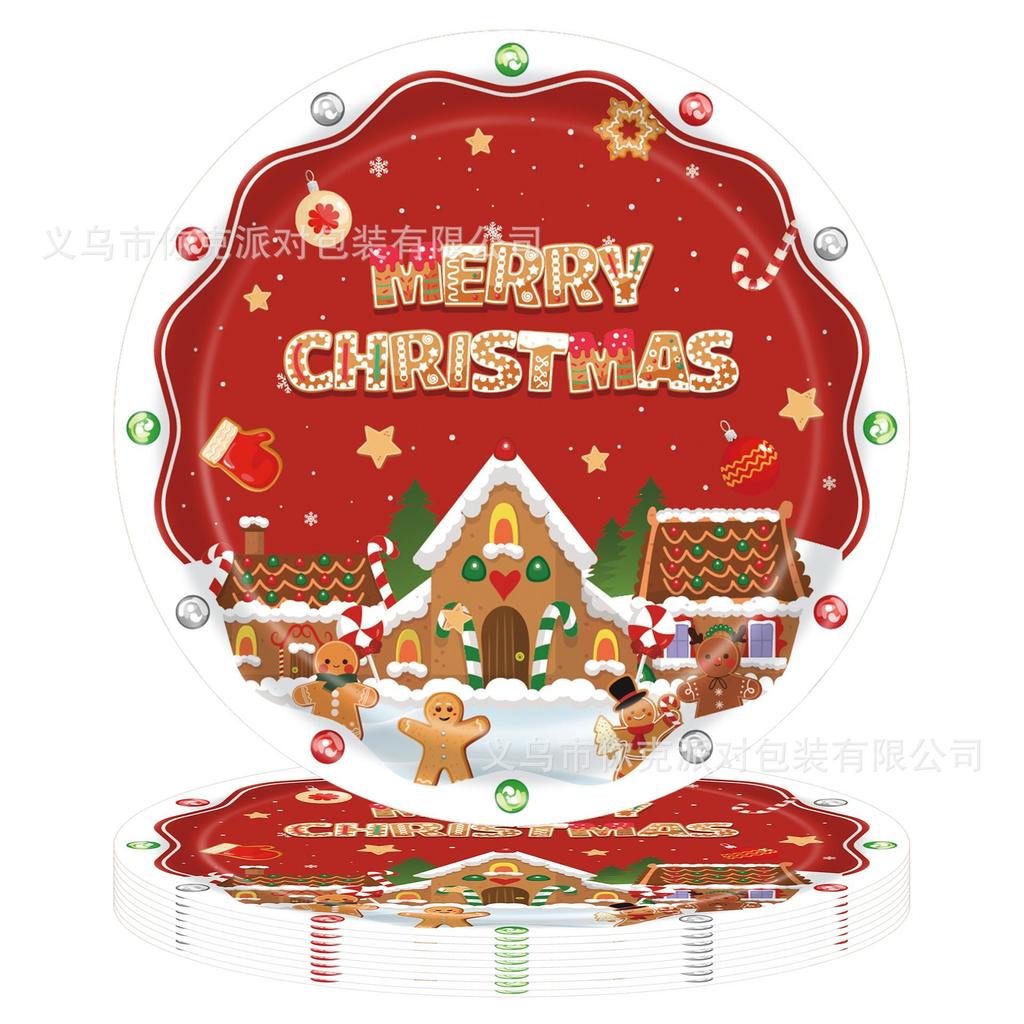 Christmas Paper Plates, Party Tableware, Disposable Paper Cups, Tissues, Tablecloths, Holiday Party Tableware