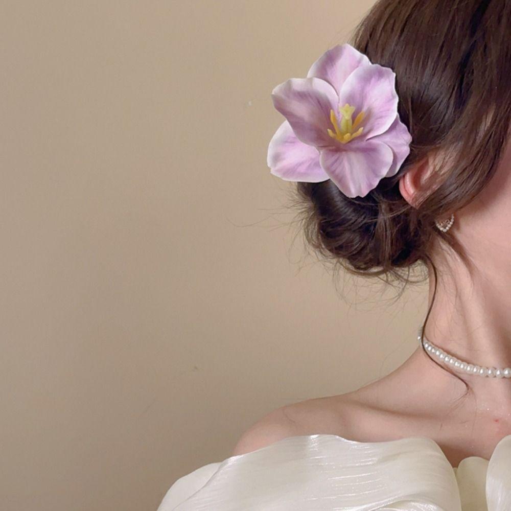 

Korean Style Flower Hairpin Cloth Bohemian Style Hair Clip Sweet Flower Hair Clip Beach фіолетовий