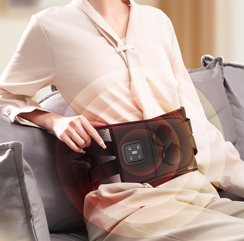 Heated Waist Support & Massager Belt - Electric Hot Compress for Back and Abdomen Relief.