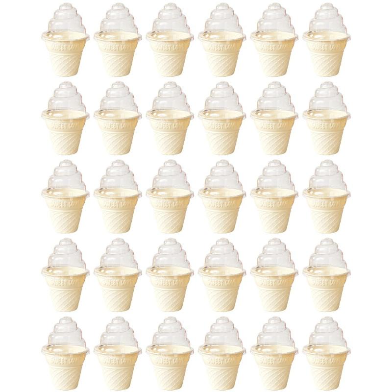 30sets Ice Cream Cake Cups Ice Cream Containers Thickened Cake Boxes for Cakes Mousses Large Cones and Desserts Disposable Party