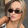 Oval Shape Sun Glasses for Men European American Style Designer Sunglasses Women Vintage Anti-glare Women Sunglass