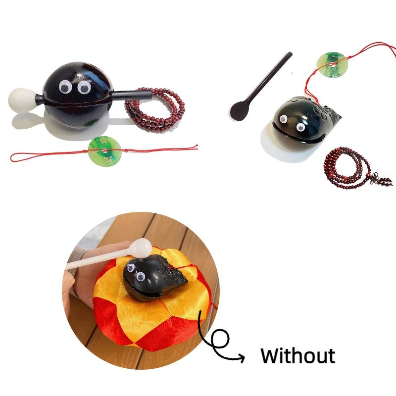 Durable Plastic Stress Relief Toy Wooden Fish With Accessories Perfect For Meditation