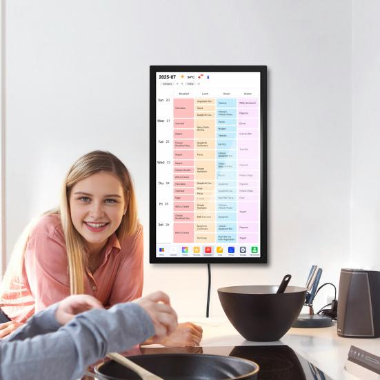 Yousheng Smart Digital Calendar Family Schedules Planner Chore Chart Electronic Calendar Wall Mount Touchscreen Interactive Display Screen Calendar