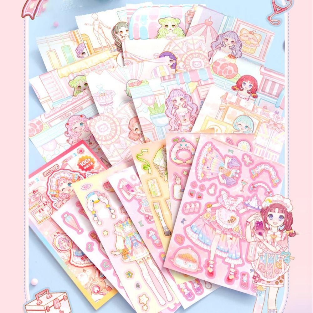 DIY Dress Up Sticker Cartoon Scrapbook Sticker Artistic Decorative Stickers