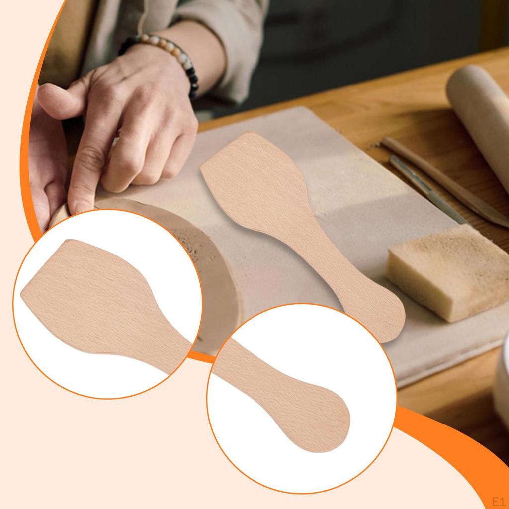 Wooden Clay Paddle 26cm Portable Smoothing Versatile Wood Board Sculpture Tool for