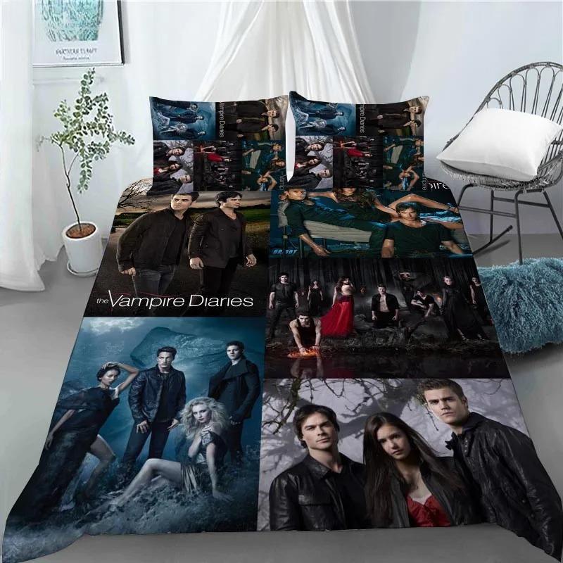 Damon Salvatore The Vampire Diaries Copripiumino Federa Set Biancheria da Letto Decorazione Camera da Letto Adulti Bambini Singola Doppia