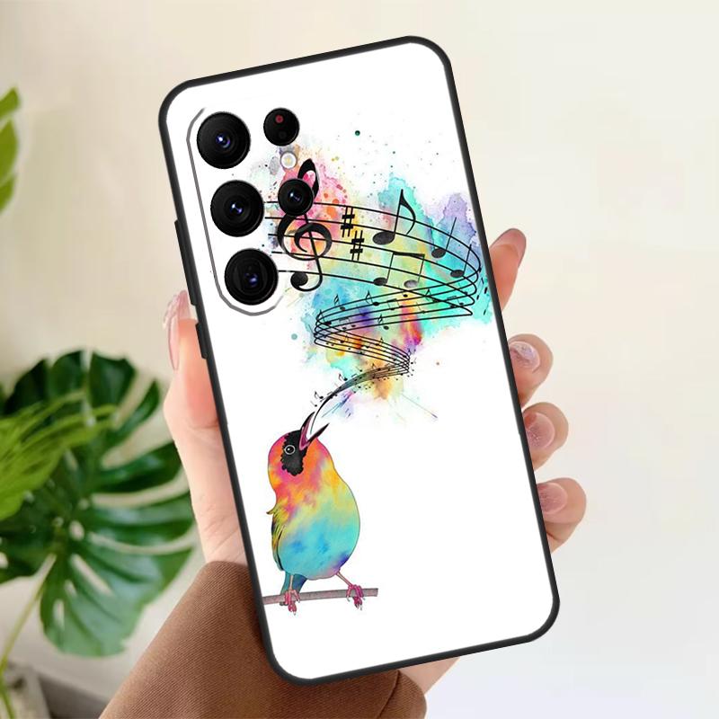 Musical Music Note Soft Case For Samsung Galaxy S25 S21 S22 S23 S24 Ultra S9 S10 Plus S20 FE S24 FE Phone Cover