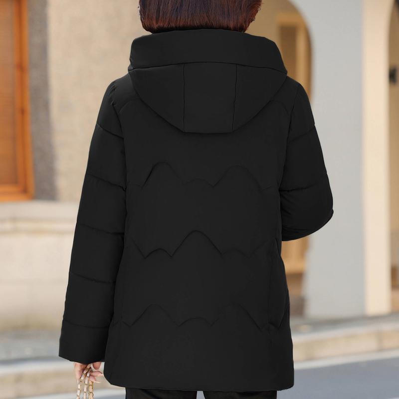 Plus Size XL-5XL Middle Age Woman Coats Winter Short Parkas Hooded Embroidery Casual Thick Warm Outerwears Women's Jackets